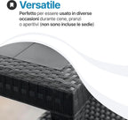 Tavolo da giardino in plastica Rattan 4 posti Dallas
