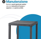 Tavolo da giardino in plastica Rattan 4 posti Dallas