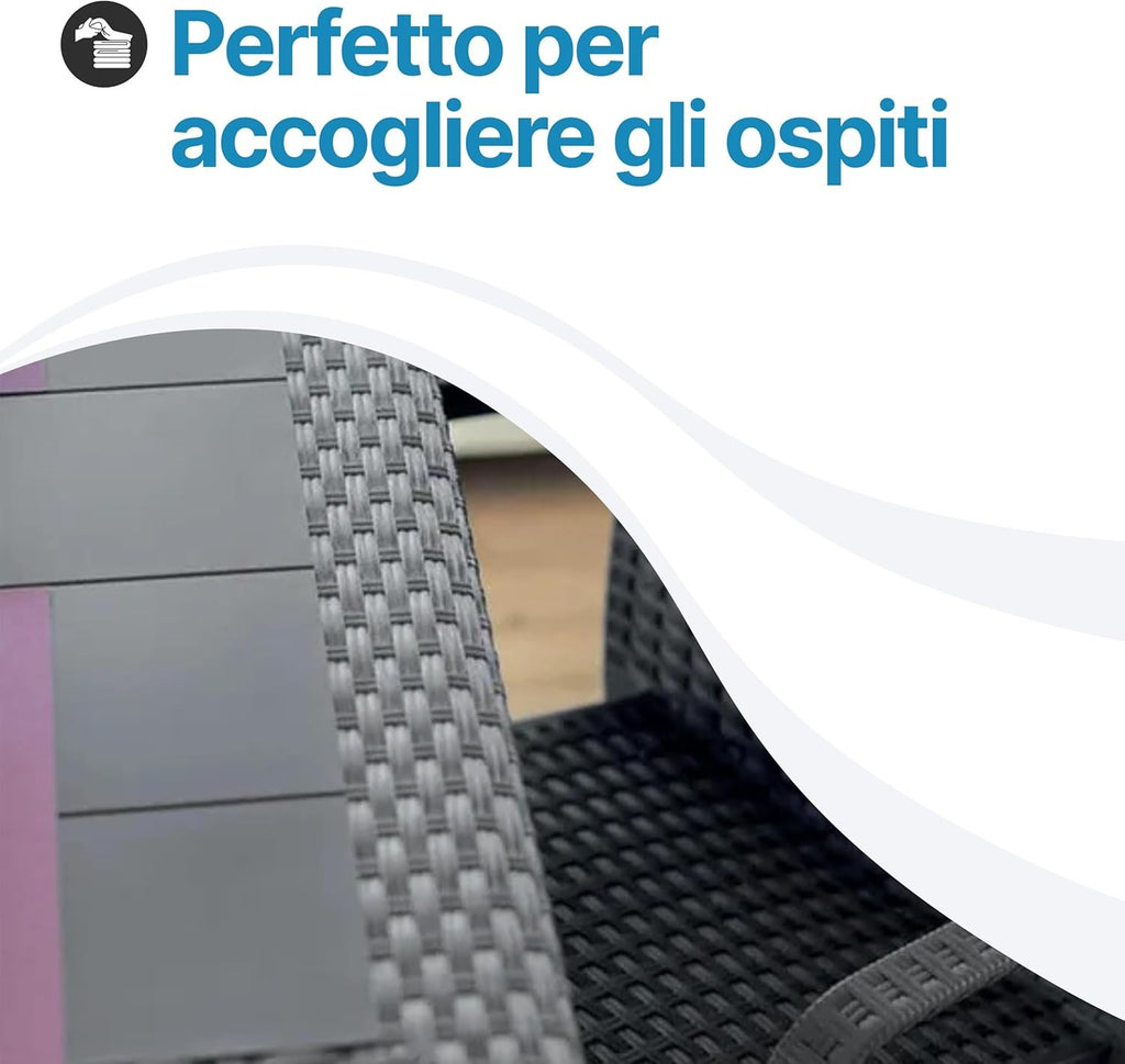 Tavolo da giardino in plastica Rattan 4 posti Dallas