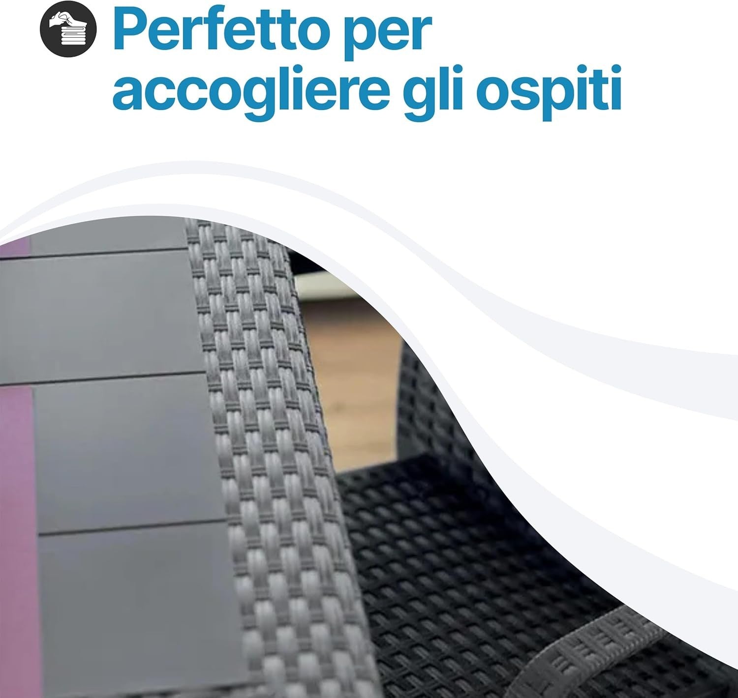 Tavolo da giardino in plastica Rattan 4 posti Dallas