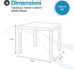Tavolo da giardino in plastica Rattan 4 posti Dallas