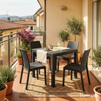 Tavolo da giardino in plastica Rattan 4 posti Dallas
