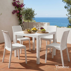 Tavolo da giardino in plastica Rattan 4 posti Dallas