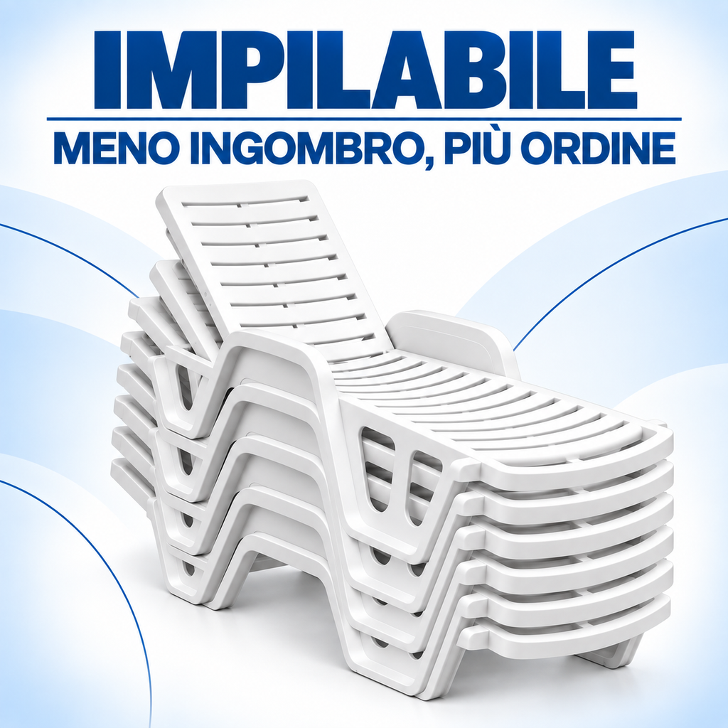 Lettino impilabile occupa poco spazio