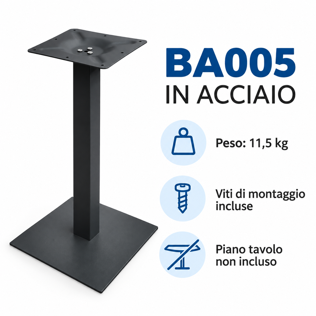 Piètement pour plateau de table de bar - BA005 acier