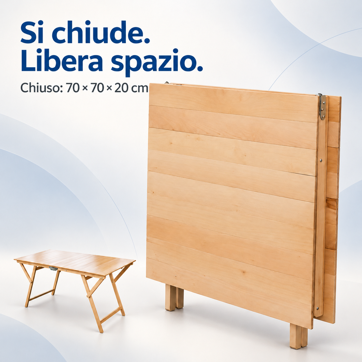 Tavolo Benji Pieghevole 140×70 cm in Faggio