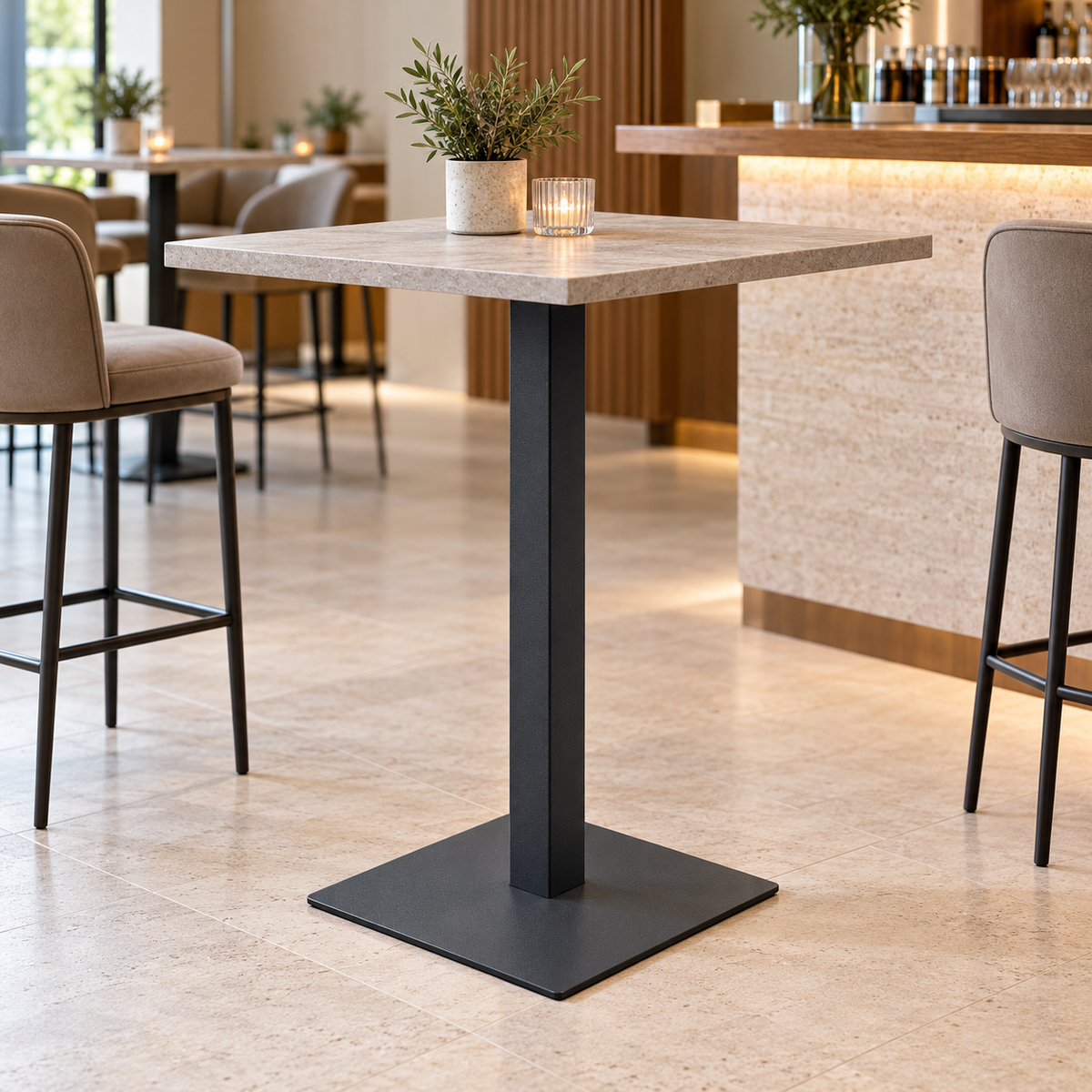 Piètement pour plateau de table de bar - BA005 acier