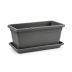 Vaso con sottovaso rettangolare anthea grigio