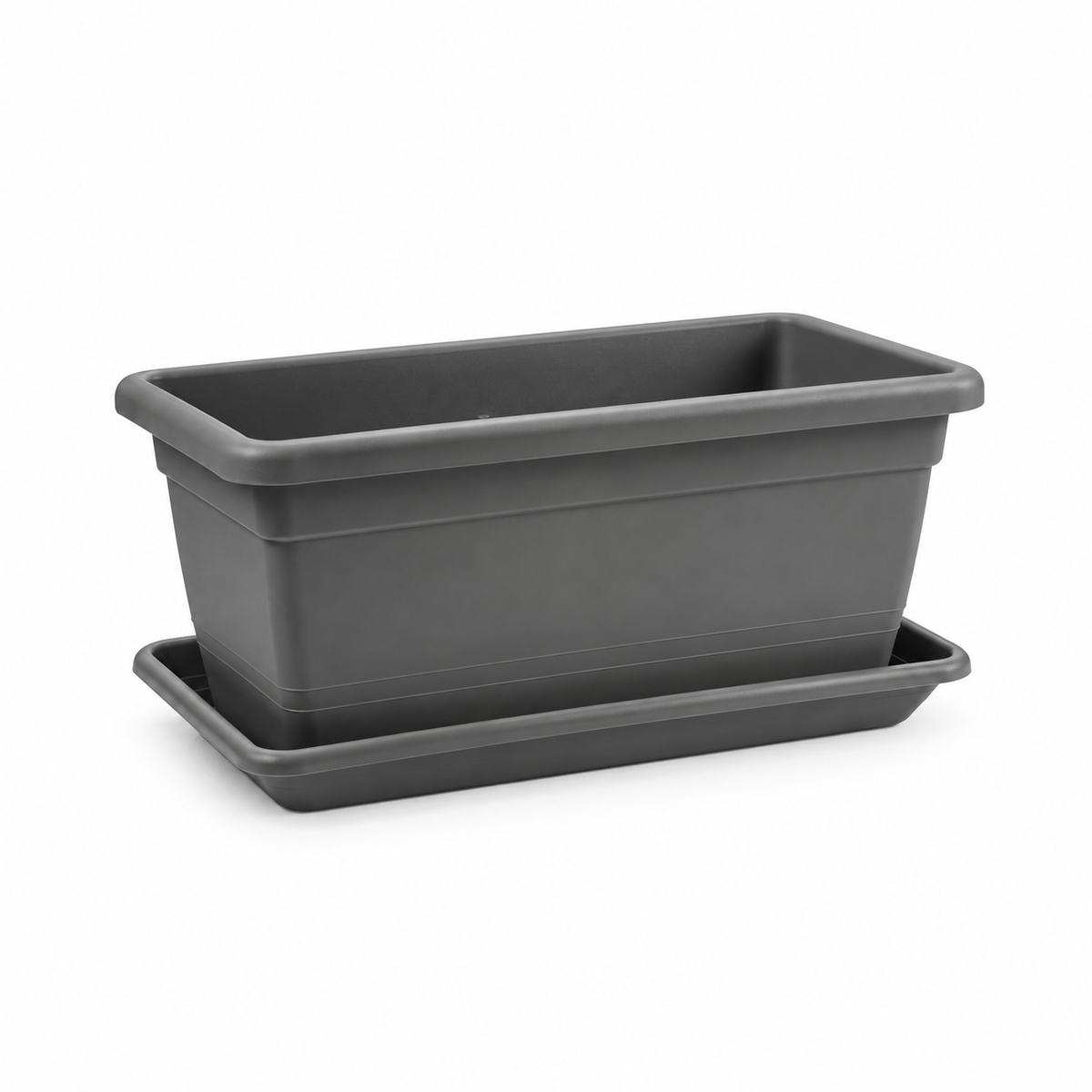 Vaso con sottovaso rettangolare anthea grigio