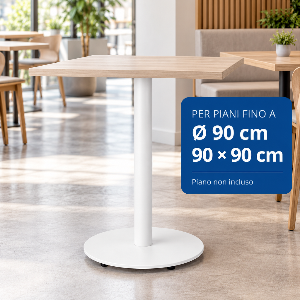 Basamento BA105 in Acciaio con Piastra Tonda Ø40 cm - 2 colori