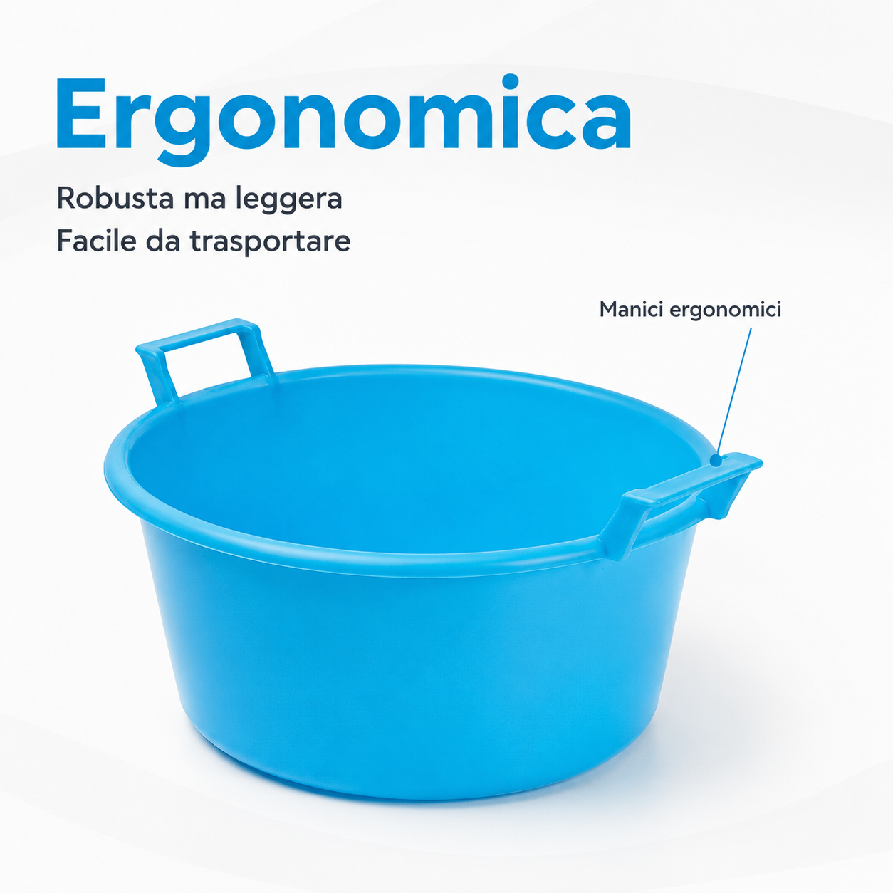Bacinella Rotonda in Plastica Rigida per Bucato 11–30 L | Varie misure