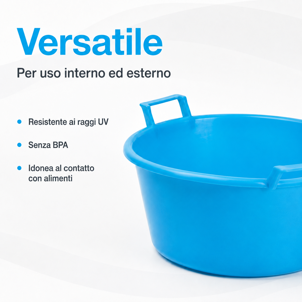 Bacinella Rotonda in Plastica Rigida per Bucato 11–30 L | Varie misure