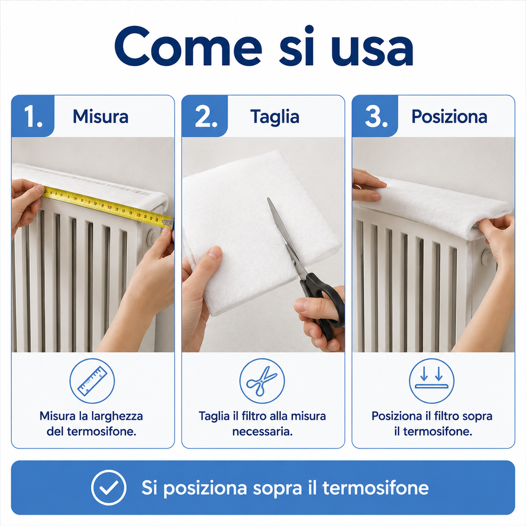 Come si usa il filtro copricalorifero tomaino?