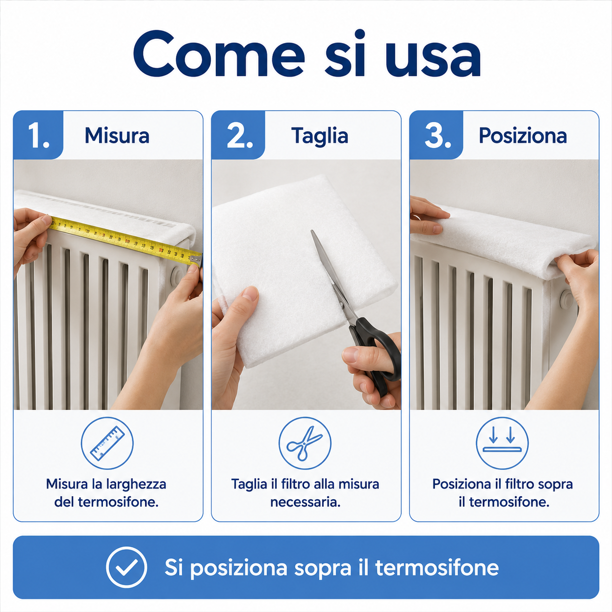 Come si usa il filtro copricalorifero tomaino?