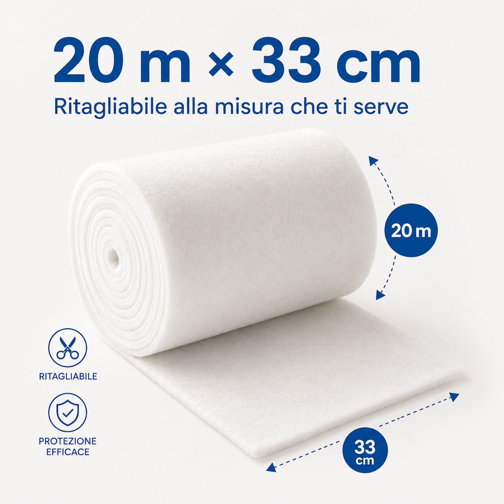 Filtro per termosifone in rotolo da 20 metri per 33 centimetri