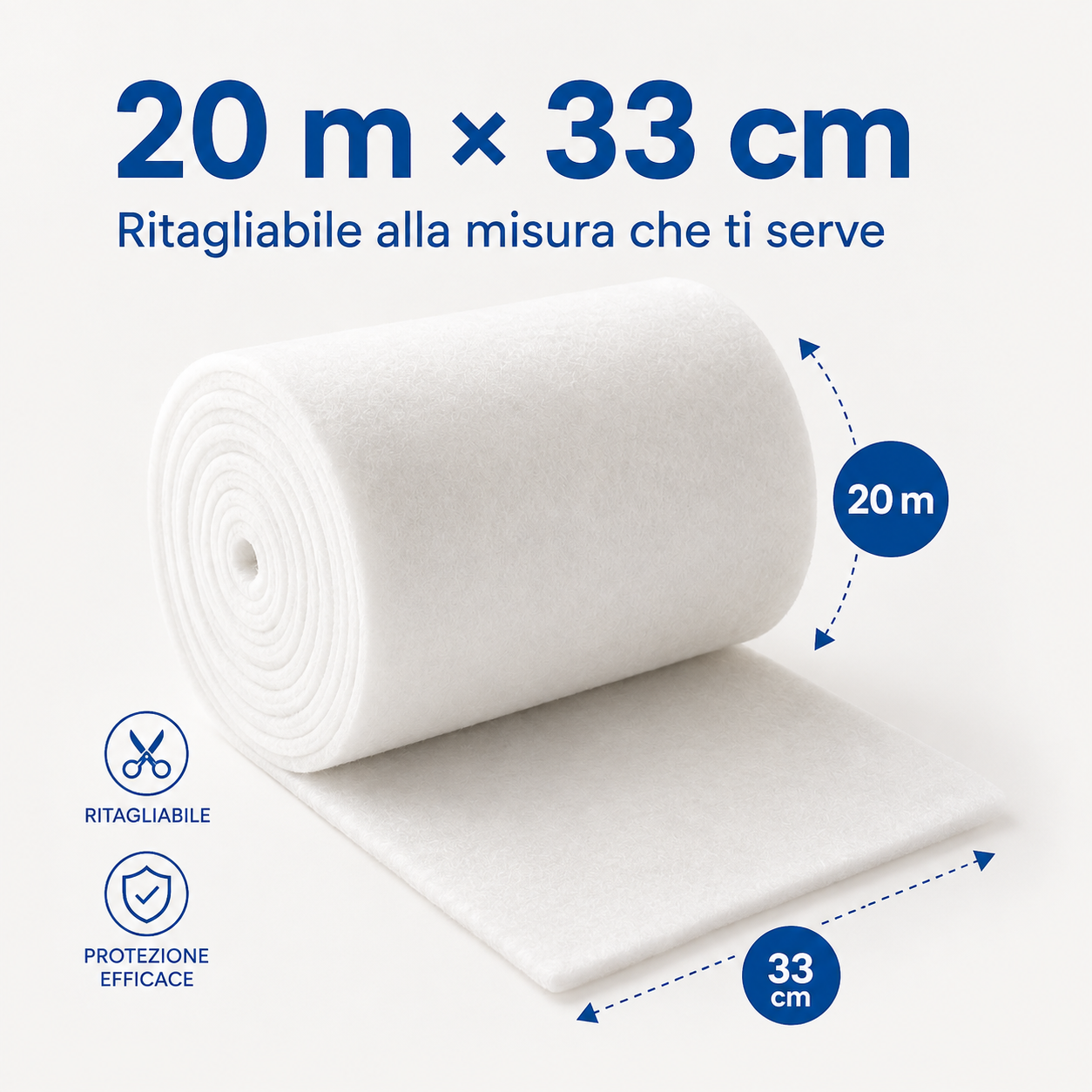 Filtro per termosifone in rotolo da 20 metri per 33 centimetri