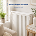 iltro bianco posizionato sopra il termosifone in ambiente domestico