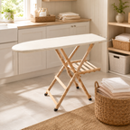 Beechwood ironing board with folding clothes rack, Diva, TOMAINO