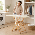 Beechwood ironing board with folding clothes rack, Diva, TOMAINO