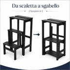 Giulietta 3-Step Folding Wooden Ladder