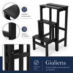 Dettaglio gradini antiscivolo e struttura in legno di faggio Giulietta