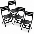 Set 4 sedie da giardino pieghevoli Pinta nere Made in Italy