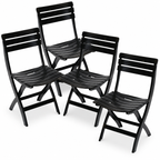 Set 4 sedie da giardino pieghevoli Pinta nere Made in Italy