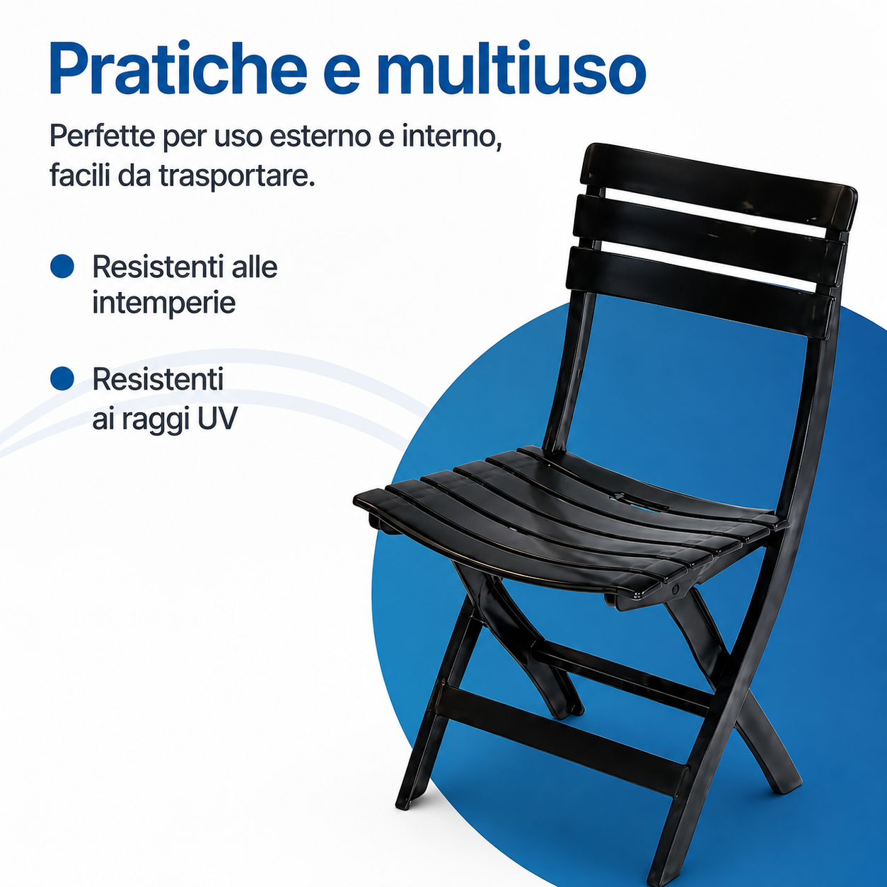 Sedia pieghevole Pinta da esterno resistente alle intemperie e ai raggi UV