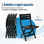 Sedie pieghevoli Pinta salvaspazio aperte e richiuse per giardino e casa