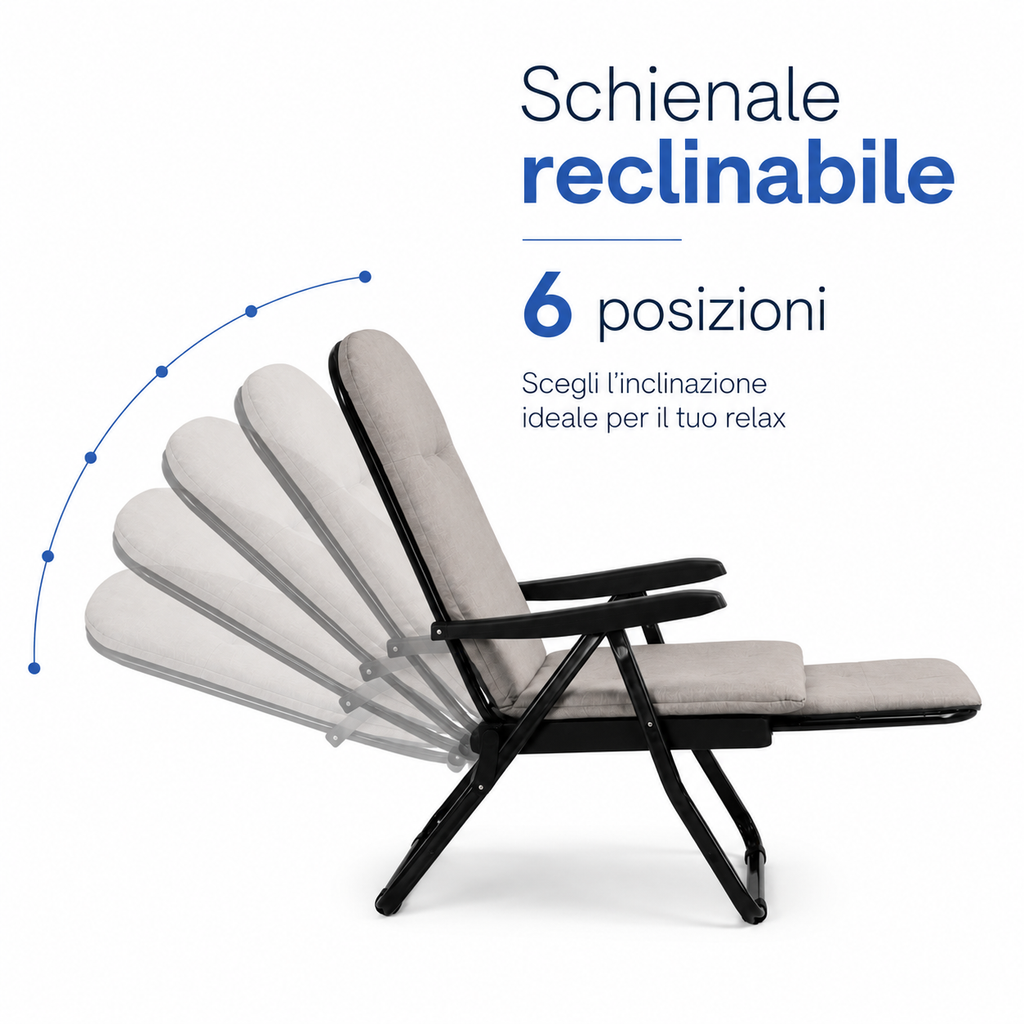 Poltrona relax Saponetta rossa con schienale reclinabile e poggiapiedi estraibile