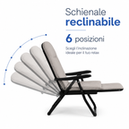 Poltrona relax Saponetta rossa con schienale reclinabile e poggiapiedi estraibile