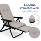 Dettaglio cuscino imbottito 4 cm della Poltrona Saponetta reclinabile