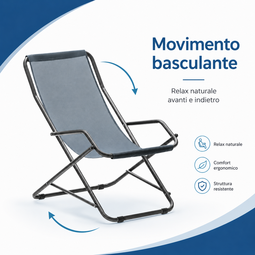 Sdraio Swing con movimento basculante avanti e indietro per il relax