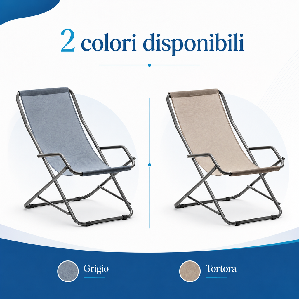Sdraio basculante Swing disponibile nei colori grigio e tortora