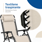 Dettaglio elastici e occhielli della sdraio reclinabile in textilene