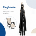 Sdraio zero gravity pieghevole salvaspazio chiusa