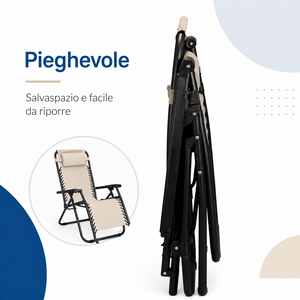 Sdraio zero gravity pieghevole salvaspazio chiusa