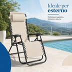 Poltrona relax reclinabile in textilene per terrazzo e giardino