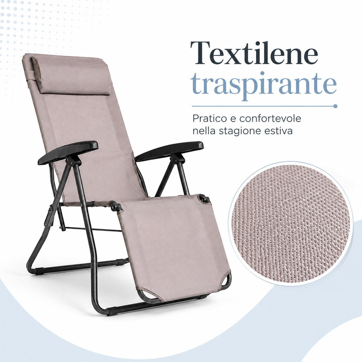 Dettaglio textilene traspirante sdraio Iris