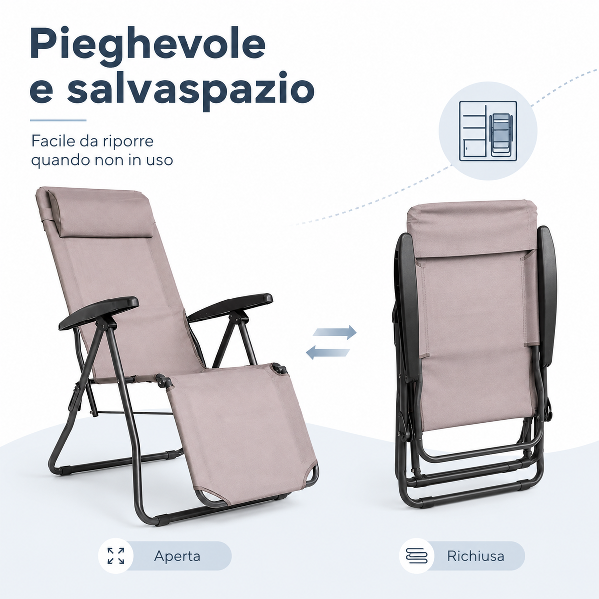 Sdraio Iris pieghevole salvaspazio