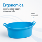 Bacinella per Bucato Ovale in Plastica con Manici – Varie Misure