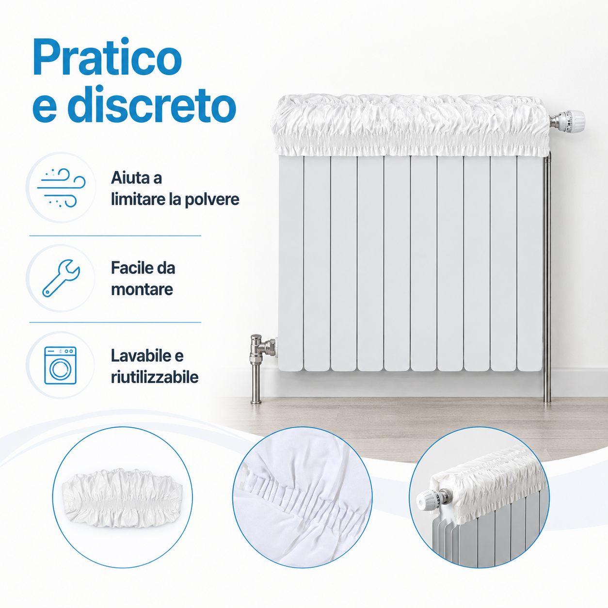 Copricalorifero lavabile e facile da montare su termosifone