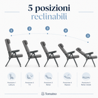 Sdraio Paradiso reclinabile in 5 posizioni per lettura, relax e riposo