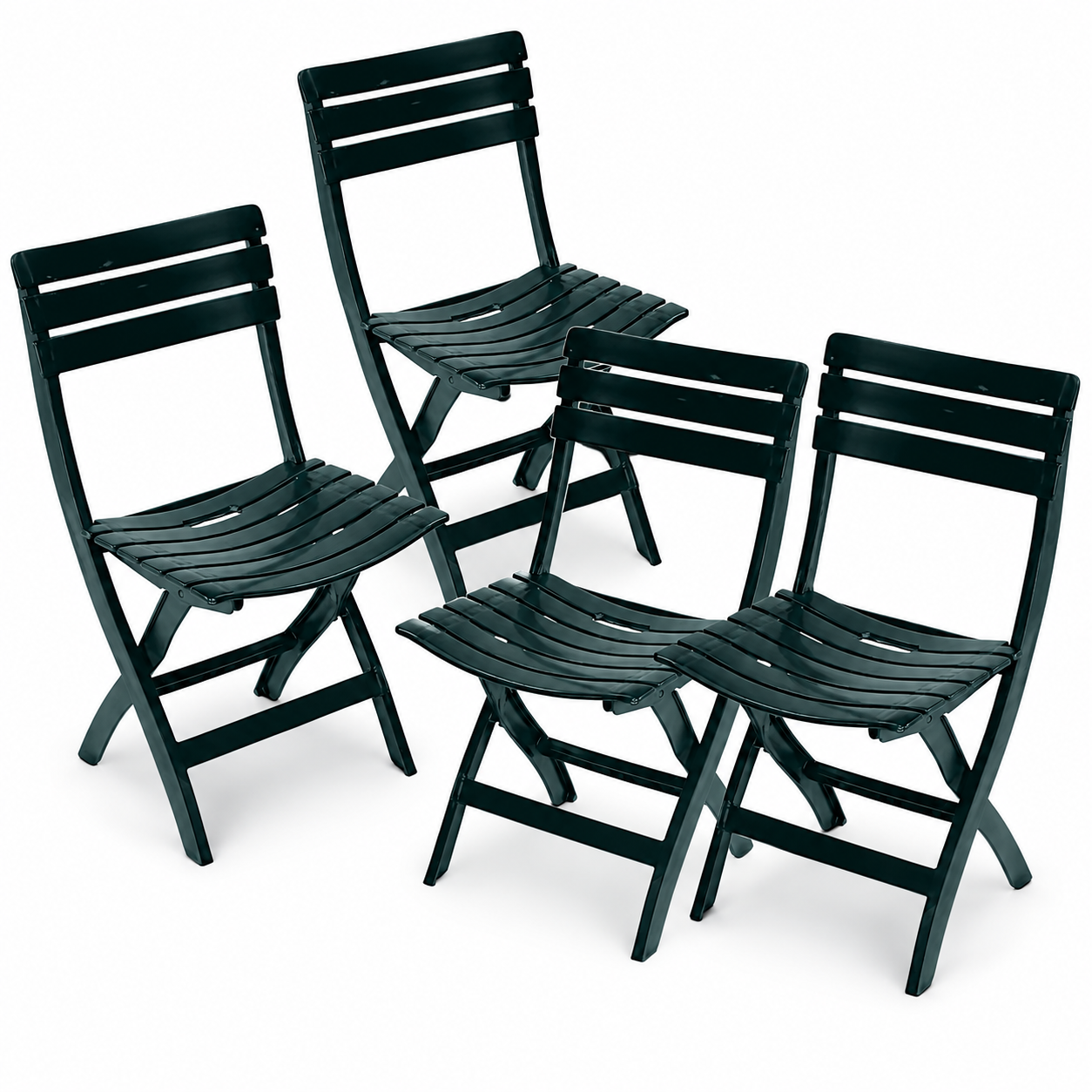 Set 4 sedie da giardino pieghevoli Pinta verdi Made in Italy