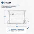 Asse da lavare Danubio piccola 42 x 51-58 cm regolabile per lavatoio