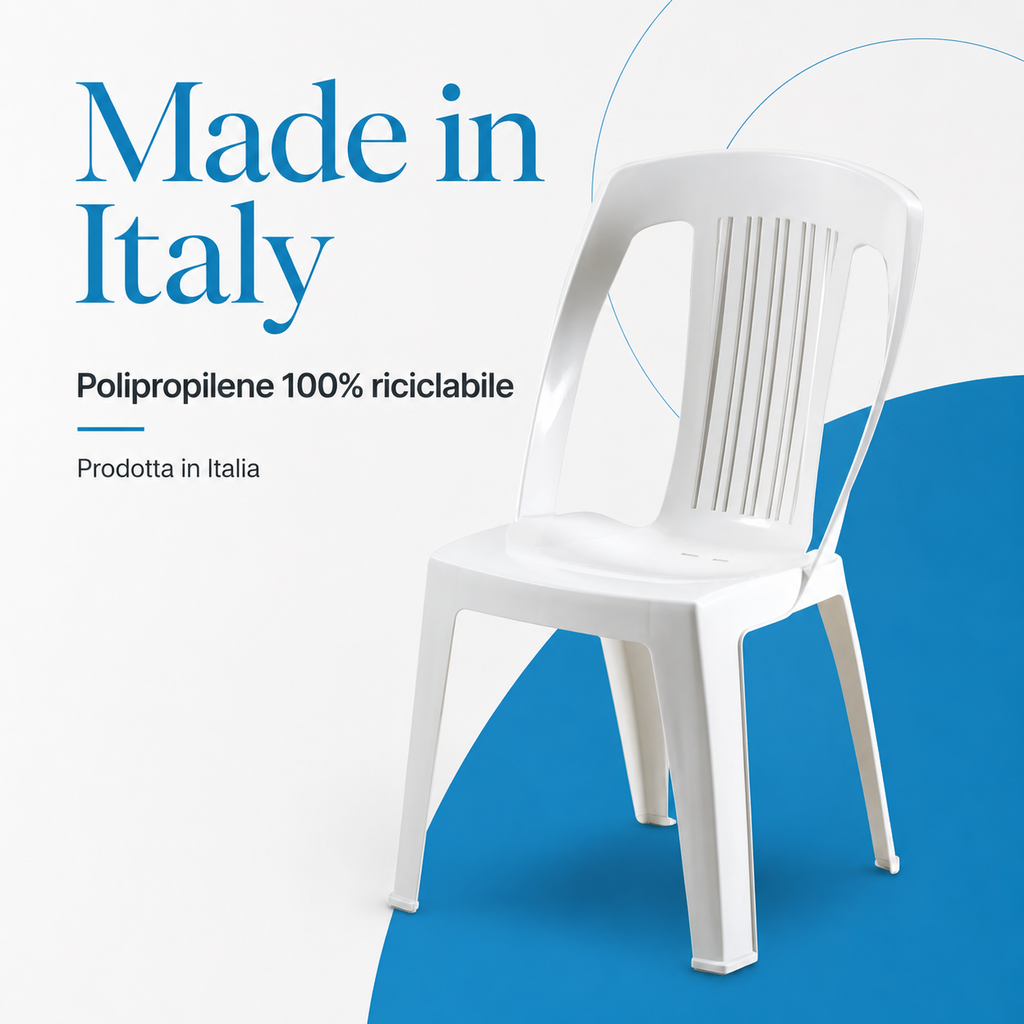 Sedia Raiatea made in Italy in polipropilene riciclabile