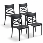 Set di 4 sedie Croix nere per interno ed esterno