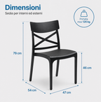 Sedia Croix con misure 47 x 54 x 79 cm