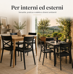 Sedie Croix utilizzate in ambienti interni ed esterni