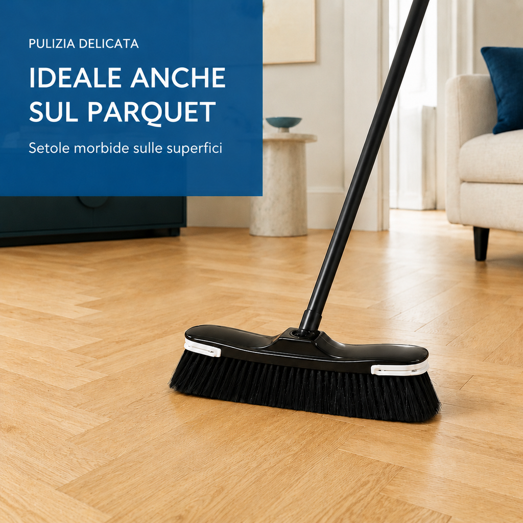 Brosse de ménage en soies de sanglier naturelles, Tomaino